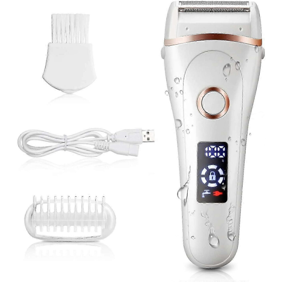 Women's Electric Razor - Wet & Dry Rechargeable Cordless Painless Shaver for Legs, Underarms & Bikini, Body Hair Remover & Trimmer for Women