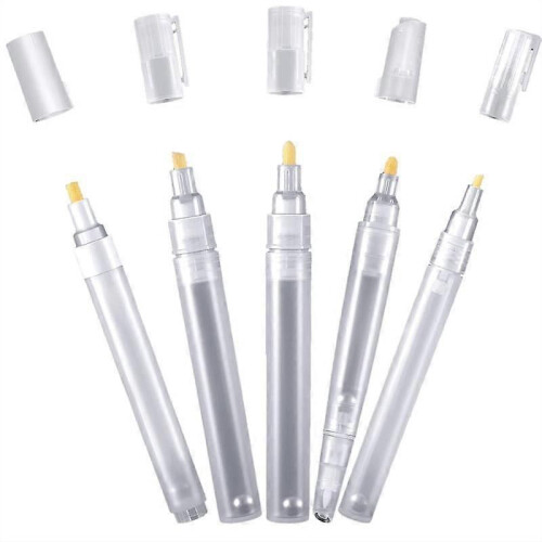 5Pcs Empty Refill Paint Markers Blank Refillable Empty Refillable Marker for Painting Transparent P