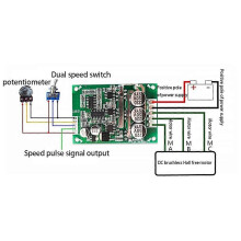 500W 15A DC12-36V χωρίς ψήκτρες κινητήρα Hall Free οδηγός μοτέρ πλα