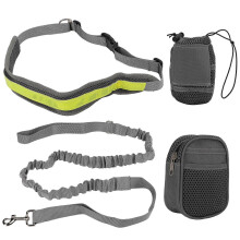 Marsupio per addestramento cani con guinzaglio regolabile, riflettente ed elastico, a mani libere, compatibile