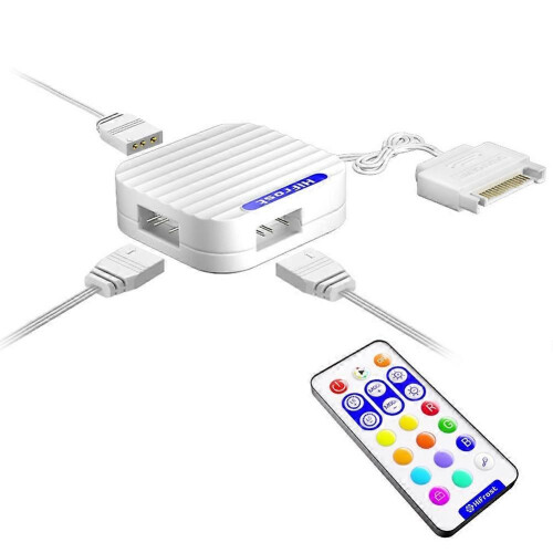 5V 3Pin ARGB Controller SATA Interface Extension Cable HUB Mini Adapter RGB Remote Controller compatible PC Fans LED Strips A 2