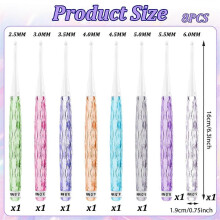 8 Pcs Plastic Crochet Hooks, Inline Crochet Hooks Set Non-Slip Crochet Hook Grips Ergonomic Crochet Hooks for Knitting