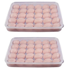 Egg Container, Refrigerator Deviled Egg Tray Carrier with Lid compatible for 60 Eggs - Plastic Fridge Stackable Portable 2 Pack