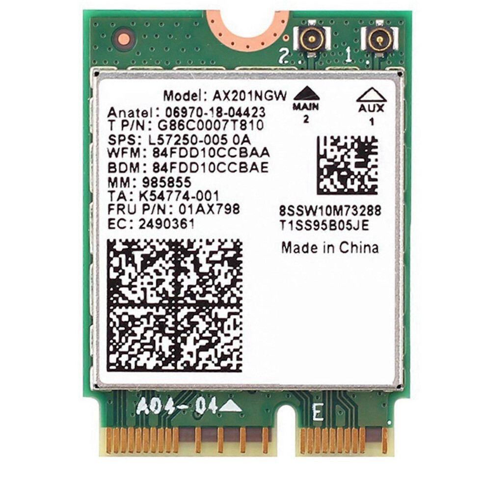 Wi-Fi 6 Ax201 M.2 Key E Cnvio 2 Wifi Card Dual Band 3000Mbps Wireless For Bluetooth 5.0 2.4Ghz/5Ghz Ax201ngw,Only Card 9319739789911