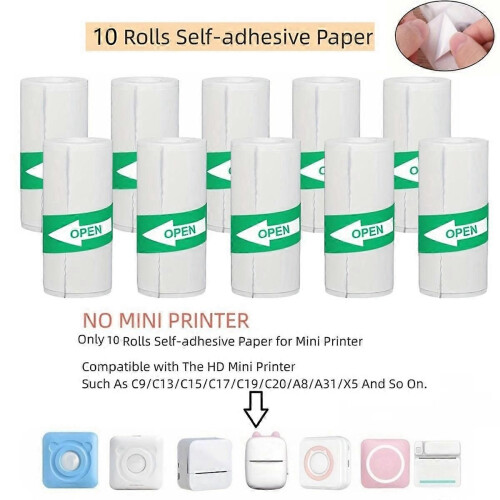 10pcs Mini Thermal Printer Sticker Paper 1