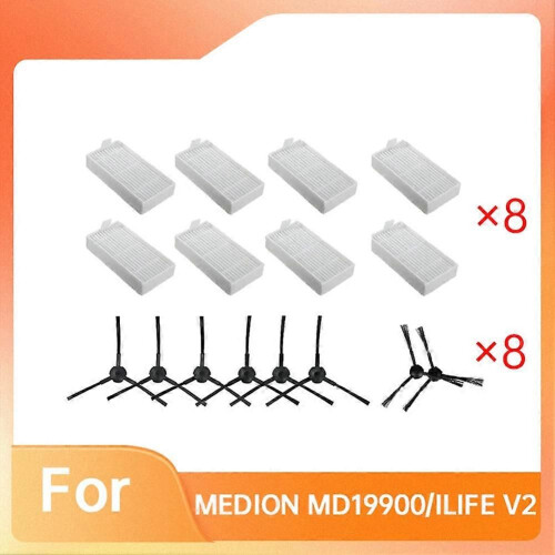 16 τεμάχια για MEDION MD19900/ILIFE V2 Αξεσουάρ σκουπίσματος Φίλτρο πλευρικής βούρτσας 2
