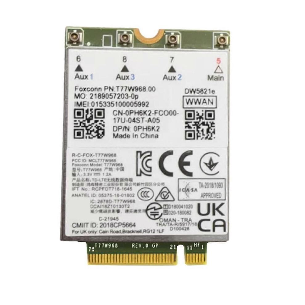 T77w968 Dw5821e 4G Module X20 Lte Cat16 Gigabit 4G Wireless Card For 5420 5424 7424 7400 Laptop 9319739790337