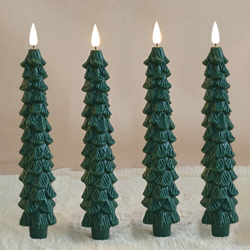 4-pack 25 cm oparfymerad julgransformad bivax