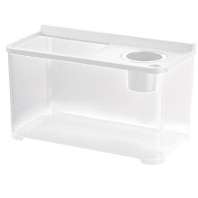 Pecera pequeña para peces dorados, compatible con uso doméstico, adecuada para sala de estar o escritorio.