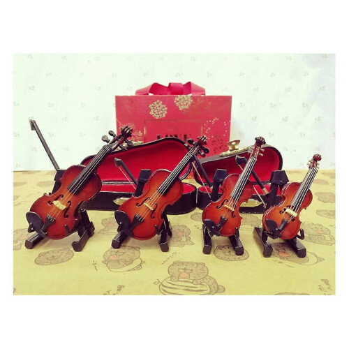 12cm Mini musical instruments, violin model ornaments 1
