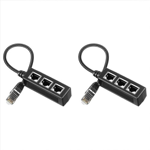 Rj45 Ethernet Splitter Adapter, Ethernet Splitter 1 to 3 , compatible for Home