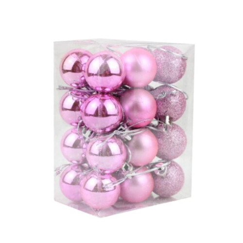 Black Christmas Baubles 3cm Pack of 24