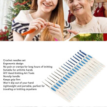17pcs Crochet Hooks Set Aluminum Ergonomic Crochet Hooks with Case DIY Hand Knitting Art Tools for Arthritic Hands