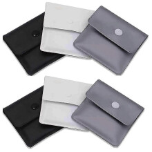 Pocket Ashtray Bag, 6-Pack: Silver, Gray, White, Black - Flame Retardant, Odorless, Small & Portable, Simple Clean Design