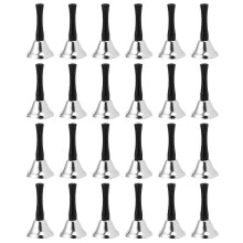 24-teiliges Perkussionsinstrumentenset aus schwarzem Holz und Metallglocken (Nickel-Weiß-Finish)