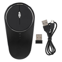 2.4GHz Rechargeable Wireless Mouse Aluminum Alloy Silent Black