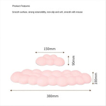 1Set Cloud Wrist Rest Ergonomic Mousepad Keyboard Mouse Pad Pink