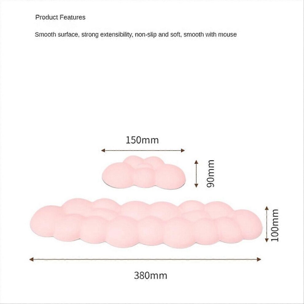 1Set Cloud Wrist Rest Ergonomic Mousepad Keyboard Mouse Pad Pink 9319739790795