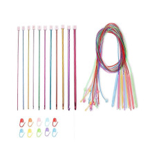Zestaw szydełek tunezyjskich 2-8 mm, aluminiowe szydełka afgańskie, 3,5-12 mm, pleciony splot kablowy