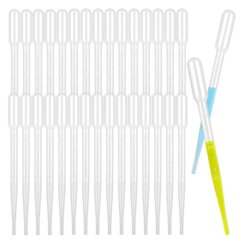 3ML Dropper Pipettes Plastic Transfer Pipette compatible for Lab Science,1000PCS