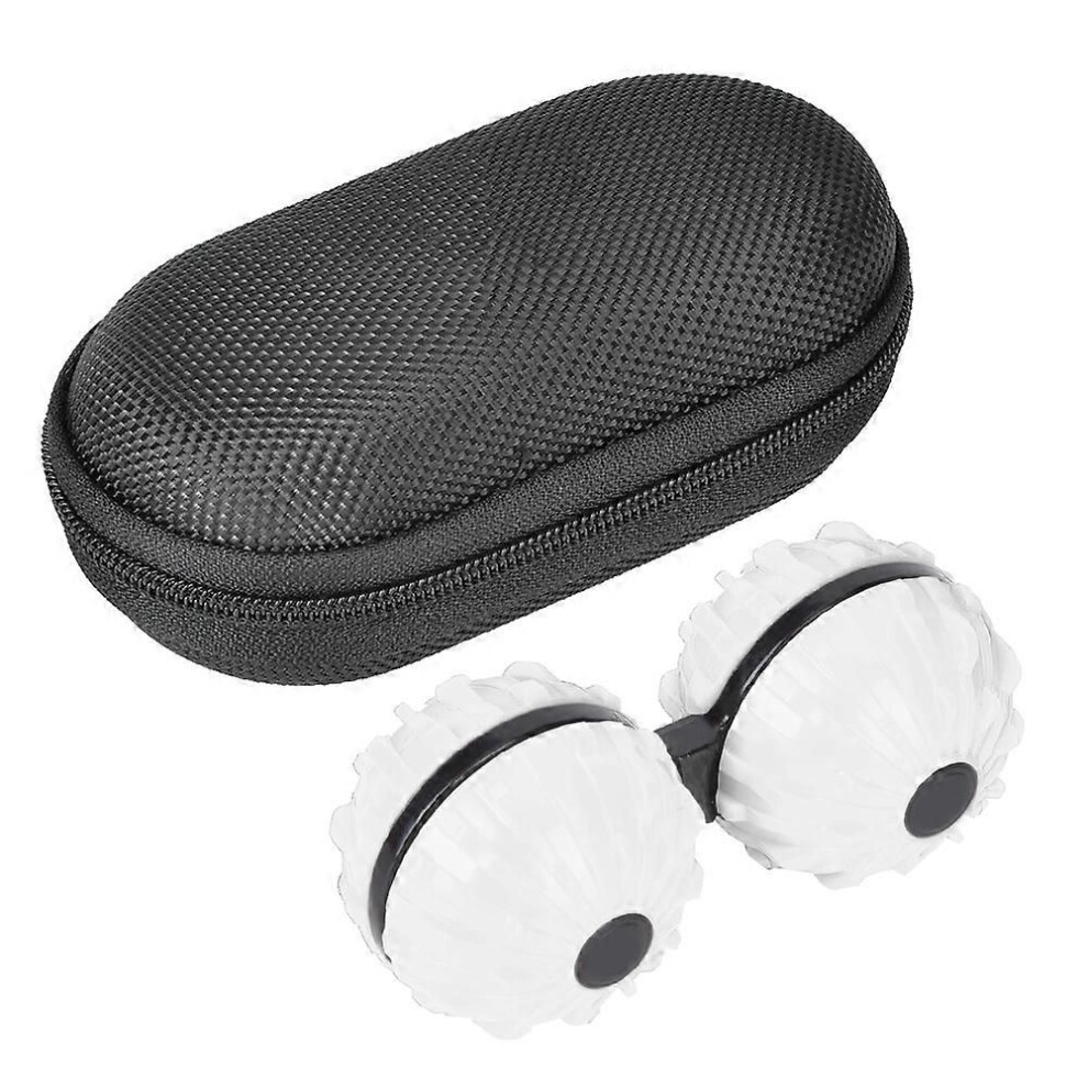 Portable Conjoined Massage Ball Pain Relief Rotating Gyroscope Massager Relax ToyWhite