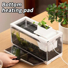 Pecera pequeña - Acuario con luz interior Mini paisaje Adornos de escritorio para el hogar compatibles