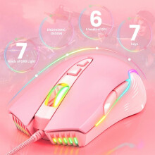 ONIKUMA CW905 USB Wired Gaming Mouse RGB LED Light E-sports Mouse Optical Mouse Adjustable 6400DPI for Laptop Desktop PC Computer