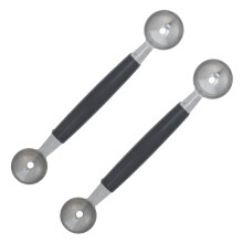 2Pcs Dual Headed Stainless Steel Melon Baller Scoop for Fruit Platters
