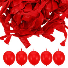 100 Pcs Tail Balloons Link Round Styling Happy Birthday Bride Red