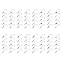 20x PVC Coated Stainless Steel Screw In Cup Hooks Ring Hanger Tool S