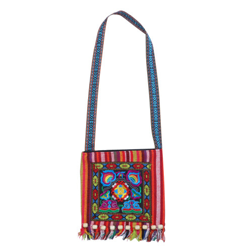 1Sac Crossbody Brodé Fleurs En Bambou Mode