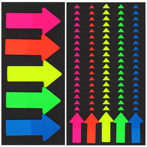 20Sheets Multi-Color Pet Arrow Flag Tabs Self Adhesive Writable Notes