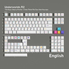 143 Keys English Keycap Cherry Universal Mechanical Keyboard 1.7mm Thick PBT Dye-Sub Cherry MX Swit