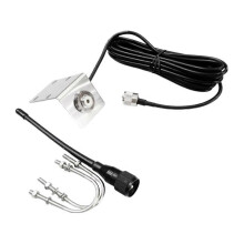 156-163Mhz VHF Marine Antenna Waterproof Mast Aerial with 5M/16.4ft RG-58 Cable L Shape Bracket for