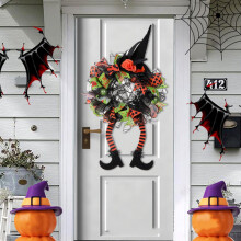 Halloweenský věnec s čarodějnicí a nohami, 30 palců