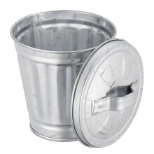 Mini Trash Can with Lid, Wastebasket Small Metal Buckets with Lids Flower Pot Pen Holder Trash, Waste Baskets