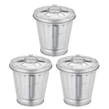 Compact Metal Trash Bins with Lids for Small Spaces