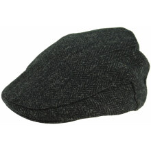 (Obsidian Black, M) Boardmans Harris Tweed Flat Cap