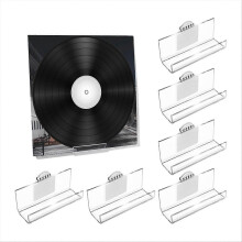 6Pack Vinyl Record Holder Wall Mount No Drill, compatible for LP Album Covers CD