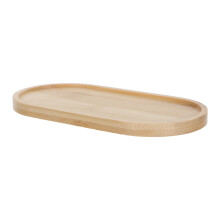 Beige Bamboe Badkamer Tray Voor Zeepdispenser En Cosmetica
