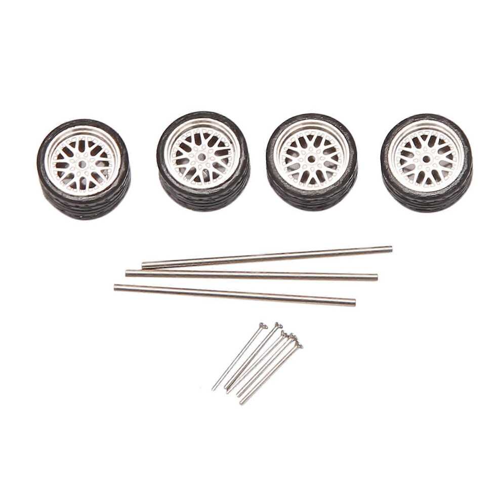 4Pcs 1/64 Scale Steamer Alloy Wheels Tire Alloy Model Car General Modified Tire For 1:64 Vehicles G 9319739868876