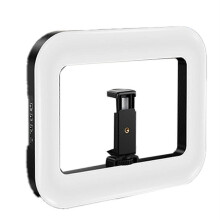 Anillo LED tricolor de 20 W, recargable, luz de relleno portátil para teléfono móvil, transmisión en