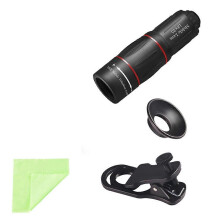 Lente de zoom de telescopio 18X Monocular Lente de cámara de teléfono móvil compatible con Smartphones