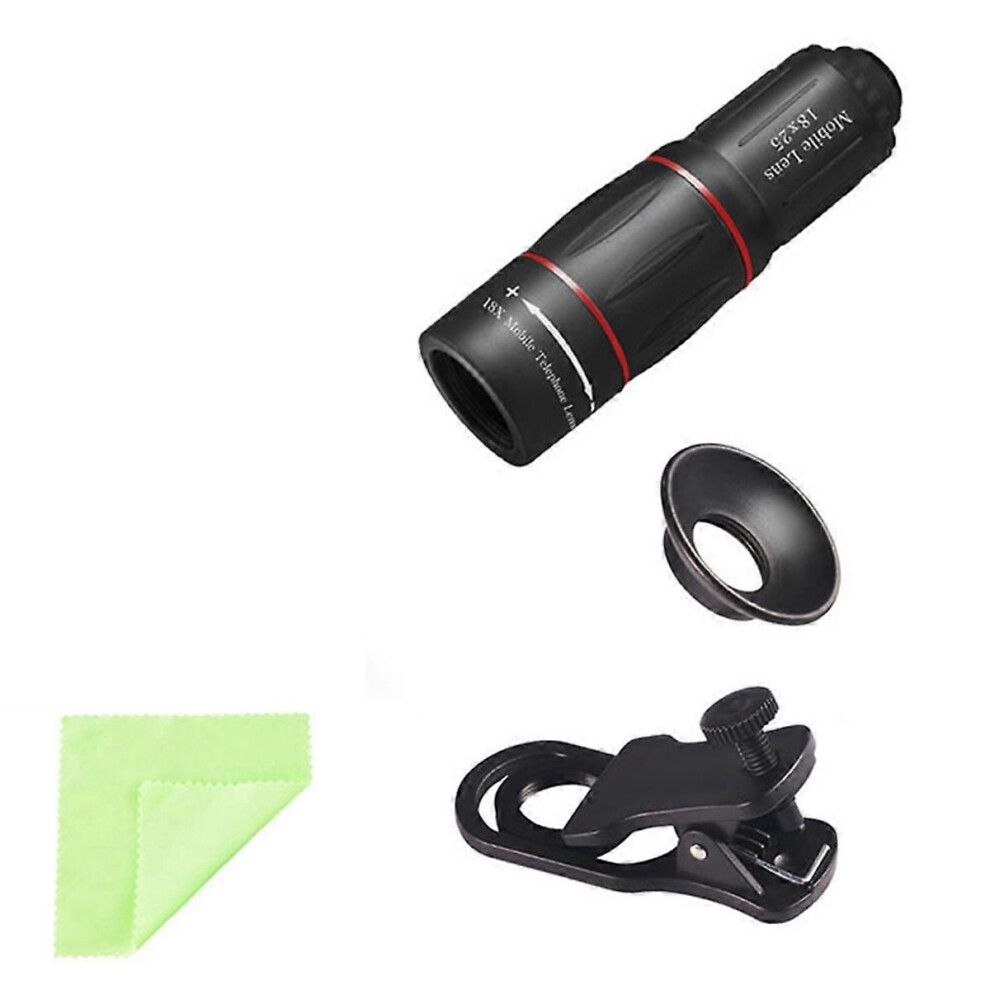 18X Telescope Zoom Lens Monocular Mobile Phone Camera Lens for Smartphones for Camping Sports Monocu