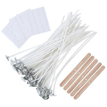 20CM Bulk Candle Wicks 100Pcs with Candle Wick Stickers & Candle Wick