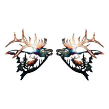 Rustikale Metallwanddeko, Hütten-Jagddeko, Hirsch-Hängedekoration, Hobbyisten, Wildtierbilder im Westernstil