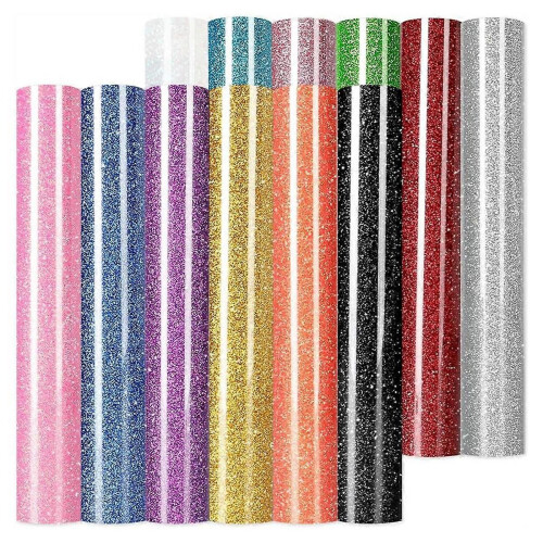 Βινύλιο μεταφοράς θερμότητας Glitter HTV - 12 φύλλα 12" X 10" Glitter I