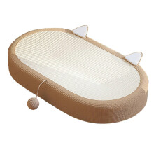 Cat Scratcher Bed Oval 4 Seasons Universal Prevents Flaking Abrasion Resistant Cat Scratch Pad Bowl for Indoor With Ear Single Color