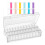 Bead Organizer Box, Small Rectangular Clear Bead Storage Containers Boxes with Hinged Lids and Labe 1