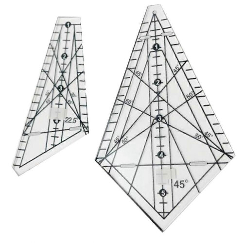 Righello acrilico per cucito e patchwork, 22,5/45, righello per modelli di cucito, righello per patchwork